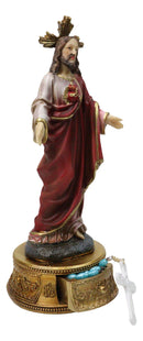 Catholic Christian Sacred Heart of Jesus Christ With Rosary Drawer Box Figurine