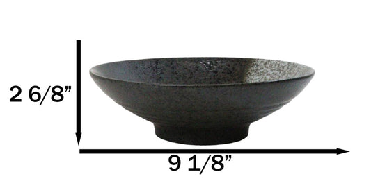 Pack Of 4 Charcoal Grey Tone Hakumu Collection Large Ramen Soup Dinner Bowl 36oz