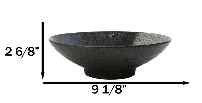 Pack Of 4 Charcoal Grey Tone Hakumu Collection Large Ramen Soup Dinner Bowl 36oz