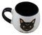 Wicca Magic Coffee Cats Feline Crescent Moon Cat With Gold Tone Ceramic Mug