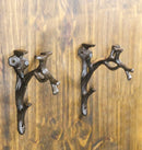 Pack of 2 Cast Iron Nature Flora Fauna Twig Branch Wall Shelf Brackets 7"H