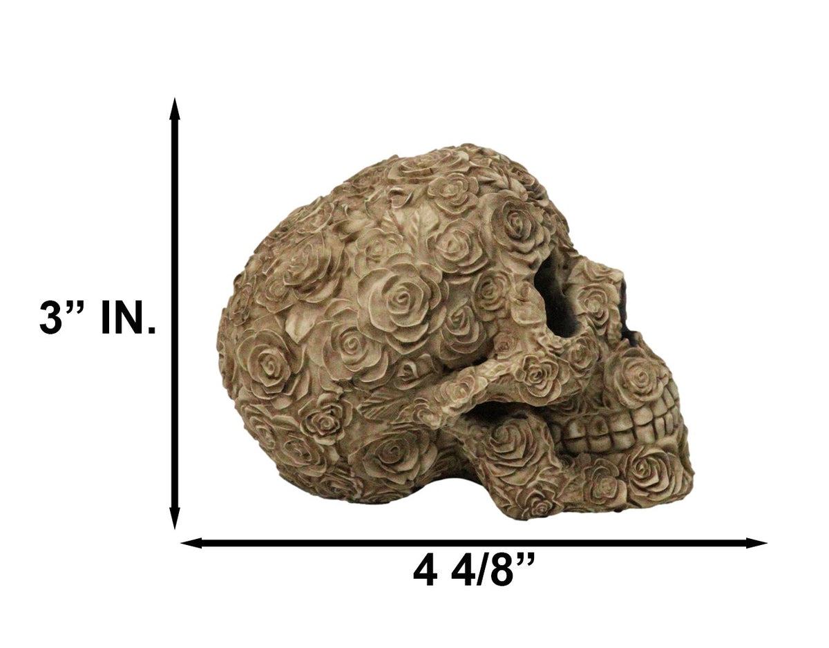 Ebros Gift Gothic Rose Skull Figurine Decorative Resin Skeleton Sculpture