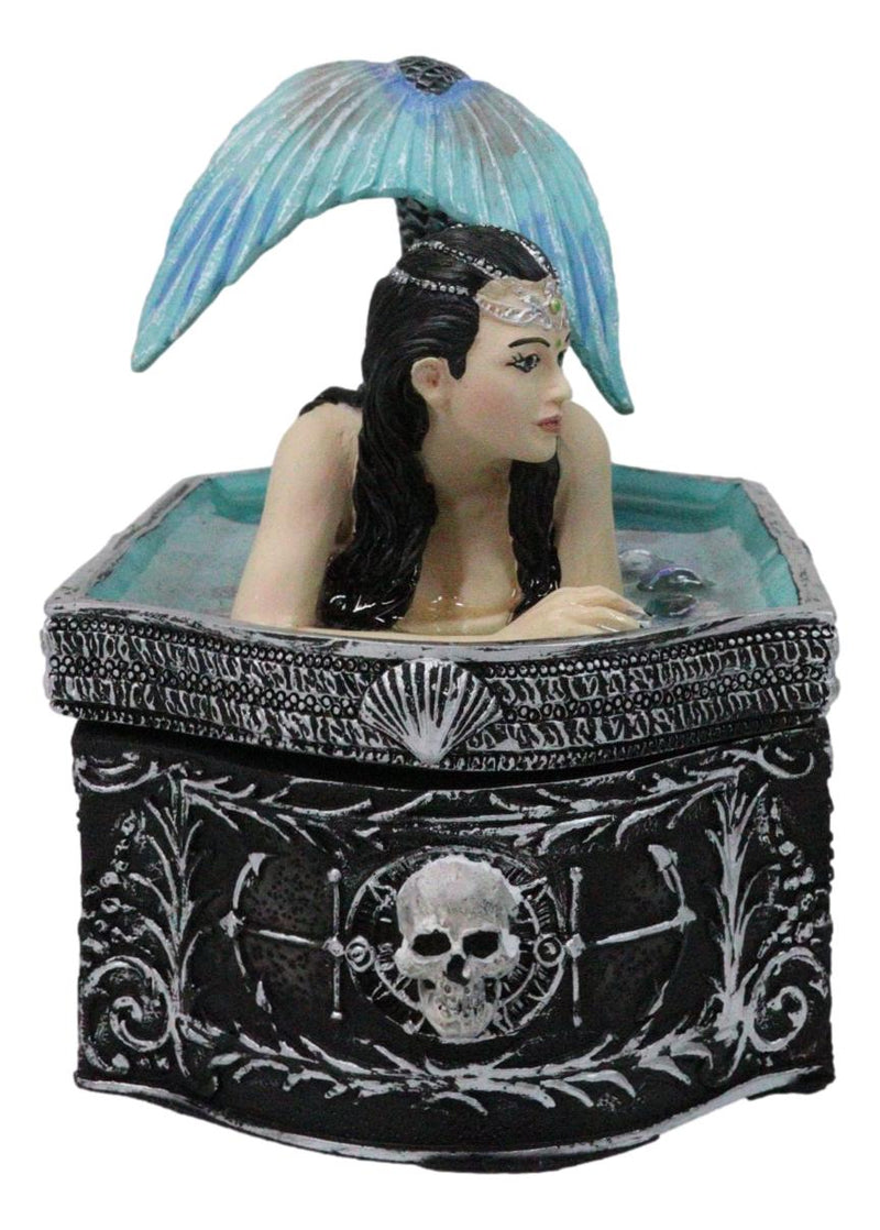 Hidden Depths Siren Mermaid On Still Water Necromancy Skull Decorative Box
