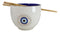 White And Gold Wicca Mystic Evil Eye Of Providence Soup Bowl With Chopsticks