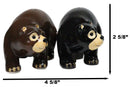 Rustic Forest Black Bear With Grizzly Bear Ceramic Salt And Pepper Shakers Set