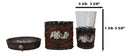 Rustic Western Horses with Faux Floral Tooled Leather 3 Pc Bathroom Vanity Set