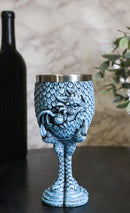 Fantasy Myth Legends Teal Winter Undead Wight Ice Dragon 5oz Wine Goblet Chalice