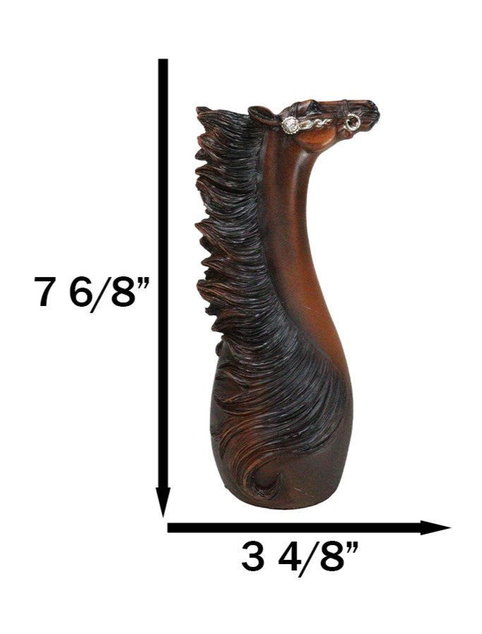 Rustic Western Country Chestnut Horse Decorative Vase Figurine Floral Planter