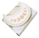 Cream White Porcelain Wicca Moon Phase Crescent Trinket Jewelry Dish Tray 5"L