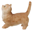 Realistic Curious Feline Orange Tabby Munchkin Cat Kitten Mini Figurine