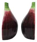 Realistic Ceramic Purple Fig Halves Salt And Pepper Shakers Figurine Set