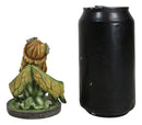 Kneeling Green Ivy Gaia Earth Fairy With Crystal Ball On Garden Small Figurine