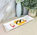 Pack Of 5 Yukino Hana Collection Ceramic Rectangular Serving Platter 14" Long