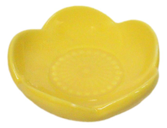 Ebros Set of 6 Yellow Sakura Cherry Blossom Porcelain Sauce Dishes 3 Inch