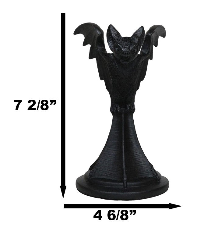 Wicca Gothic Black Gargoyle Vampire Bat Vespertilio Candlestick Holder Figurine