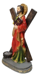 Christian Apostle Disciple of Jesus Saint Andrew with Saltire Cross Figurine 8"H