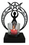 Wicca Danu Spiral Goddess Triple Moon Metal Votive Tea Light Candle Holder