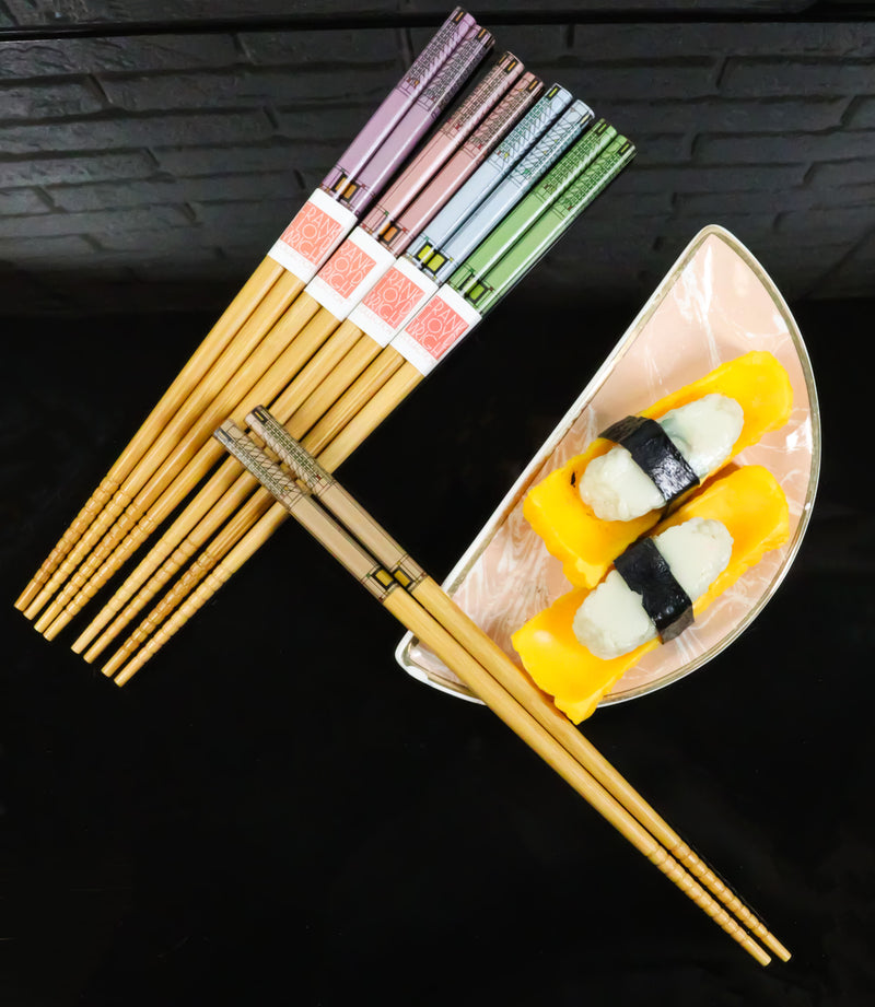 5 Pairs Of Tree Of Life Martin House Frank Wright Ridged Wooden Chopsticks Set