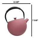 Pastel Pink Minimalistic Tilted Round Cast Iron Teapot 28oz Tea Pot With Handle