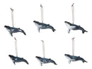 Set Of 6 Nautical Blue Humpback Whales Ocean Marine Wall Decor Tree Ornaments