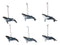 Set Of 6 Nautical Blue Humpback Whales Ocean Marine Wall Decor Tree Ornaments