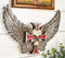 Gothic Angel Winged Biker Skull With Red Crucifix Cross Wall Decor Plaque