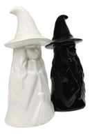 Wiccan Magic Hocus Pocus Black And White Witches Ceramic Salt Pepper Shakers Set