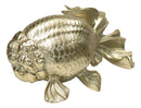 Auspicious Realistic Goldfish Gold Fish Sculpture 8"L Nautical Marine Decor