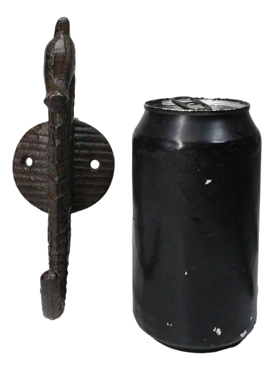 Pack of 2 Rustic Cast Iron Coastal Marine Ocean Nautical Seahorse Wall Hooks
