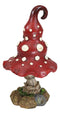 Enchanted Fairy Garden Red White Spotted Crooked Toadstool Mushroom Figurine 9"H