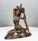 Greenwoman Gaia Dryad Tree Ent Earth Goddess Yoga In Pigeon Pose Zen Figurine