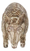 Western Rustic Texas Wild Mammal Armadillo In Tooled Faux Wood Finish Figurine