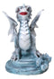 Ebros Baby Blue Sea Rock Dragon Wyrmling Collectible Statue 4.25" Long Figurine
