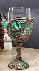 Mystical Horus Wedjat Gaze Eye Of The Dragon Scales Wine Glass Goblet Chalice