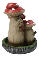 Fairy Garden Red 3 Toadstool Mushrooms Smoking Puffs Backflow Incense Burner