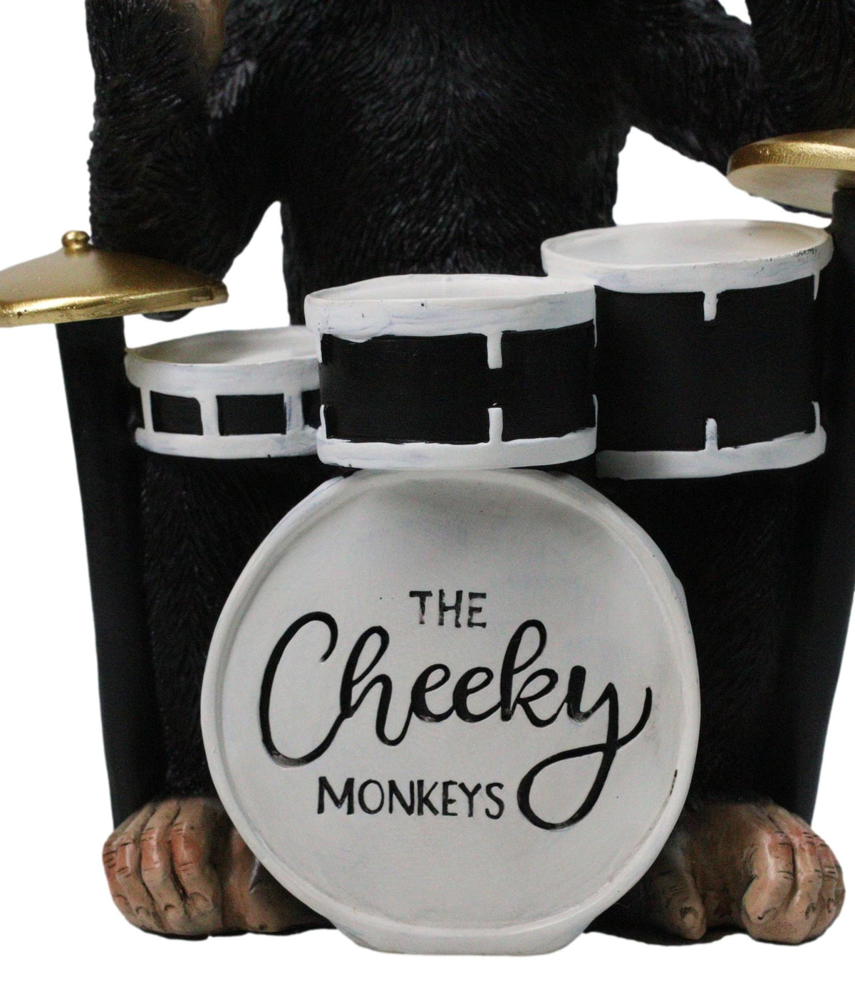 Ebros Cheeky Monkey Chimpanzee Drummer With Middle Finger Figurine 8"
