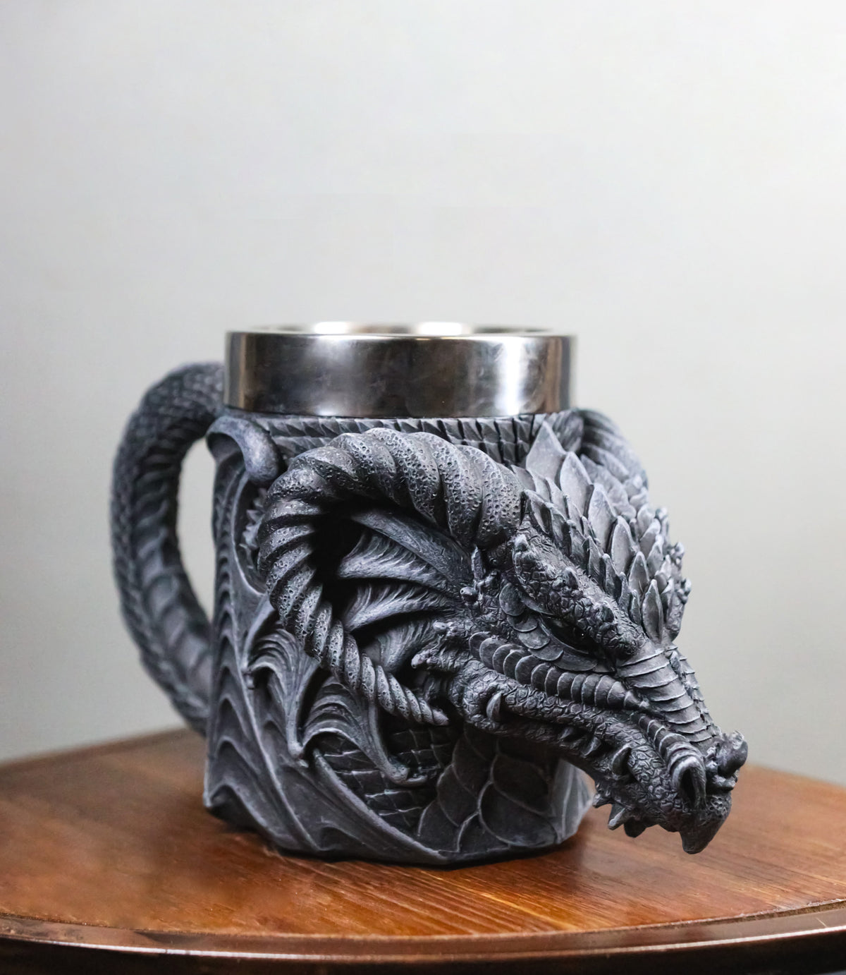 Faux Stone Gothic Horned Dragon Gargoyle Behemoth 16oz Coffee Mug Tankard Cup