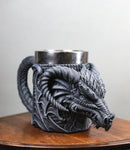 Faux Stone Gothic Horned Dragon Gargoyle Behemoth 16oz Coffee Mug Tankard Cup