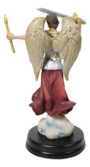 Archangel Saint Michael Holding Sword And Scroll Figurine With Brass Name Plate