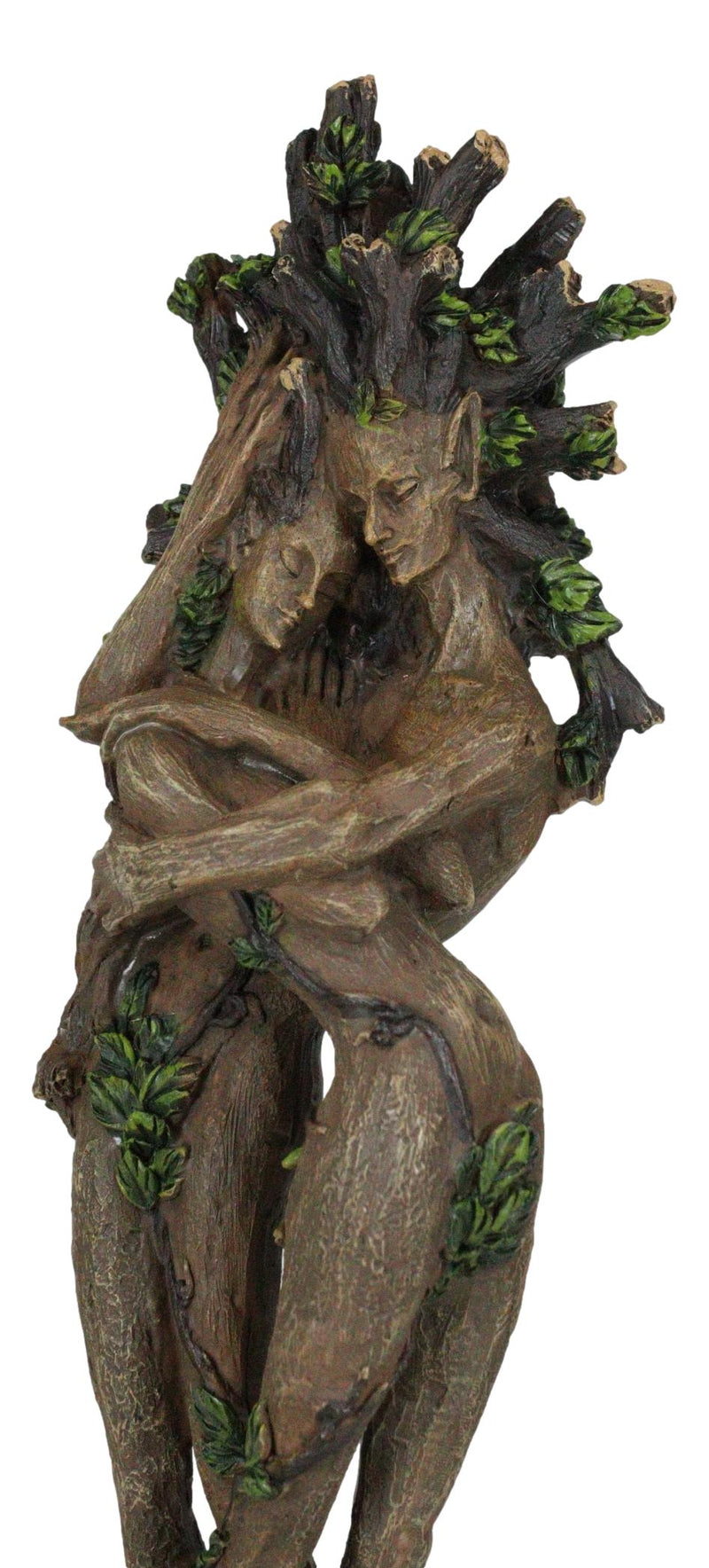 Nature Spirit Greenman And Tree Woman Gaia Dryad Ent Couple Embracing Figurine