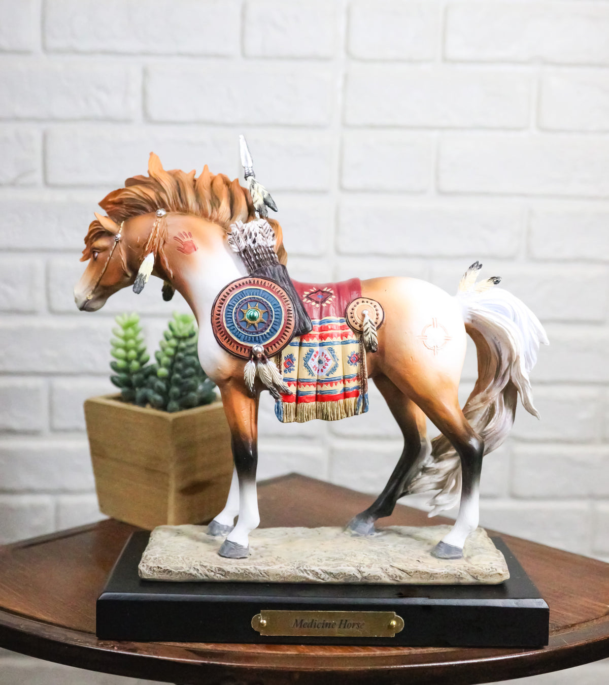 Native American Medicine Steed Horse Western Decor Figurine By Laurie Prindle