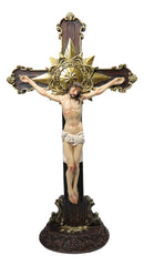 Passion of Jesus Christ Crucified On The Cross With Pointed Star Desktop Plaque