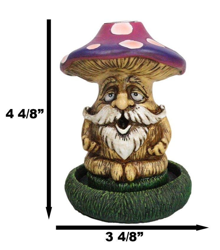 Whimsical Purple Toadstool Mushroom Greenman On Greens Backflow Incense Burner