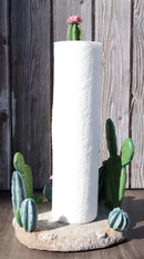 Rustic Western Desert Forest Saguaro Cactus Cacti Paper Towel Holder Stand Decor
