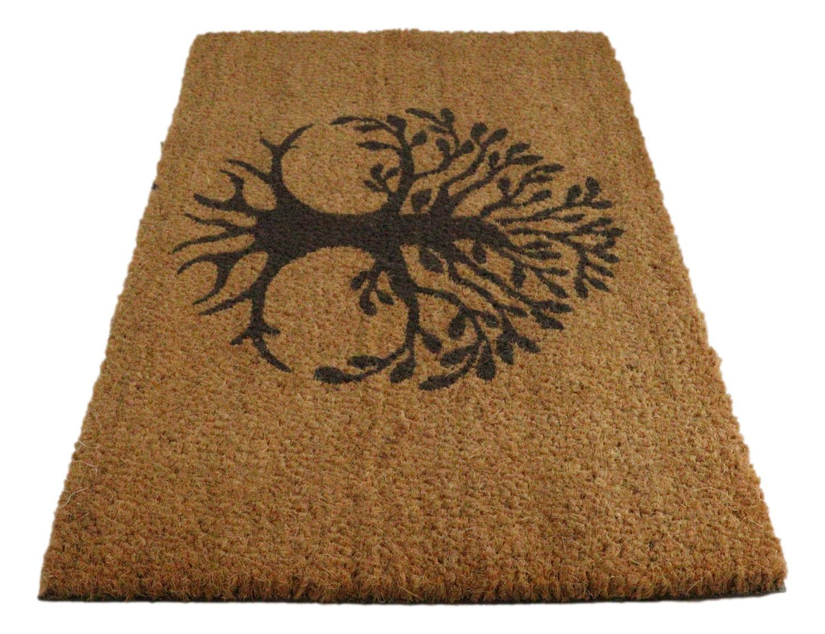 Tree Of Life Eden With Dendritic Roots Coir Coconut Fiber Floor Mat Doormat - Ebros Gift