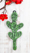 Pack Of 2 Cast Iron Verdi Green Southwest Bunny Ears Cactus Wall Hook Plaques