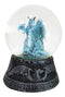 Mythical Quicksilver Blue Dragon Water Globe Figurine With Glitters 4.25"H