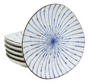 Pack Of 6 Fubuki Tokusa Made In Japan Round Flair Appetizer Shallow Bowls Plates