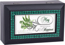 May Month Emerald Birthstone Sweetness And Happiness Black Musical Trinket Box