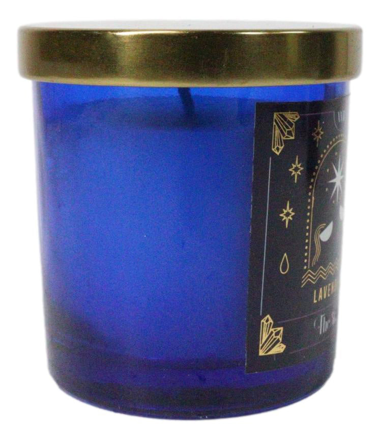 Wicca Witchcraft Mystic Tarot The Star Lavender Scented Pillar Candle Gold Lid